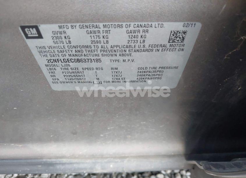 Photo 9 of 2011 Chevrolet Equinox LTZ (VIN 2CNFLGEC0B6373185)