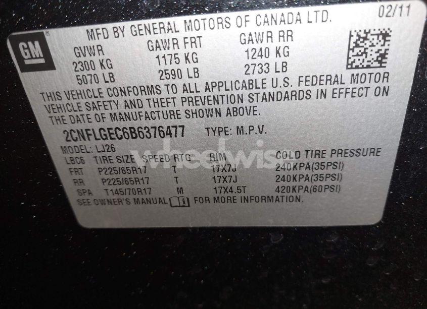 Photo 9 of 2011 Chevrolet Equinox LTZ (VIN 2CNFLGEC6B6376477)