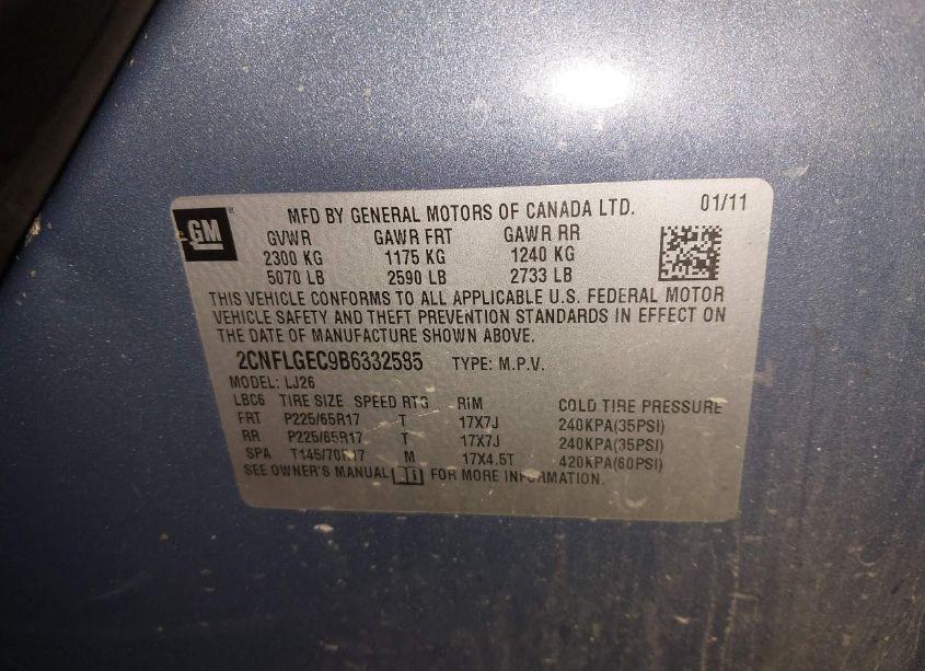 Photo 9 of 2011 Chevrolet Equinox LTZ (VIN 2CNFLGEC9B6332585)