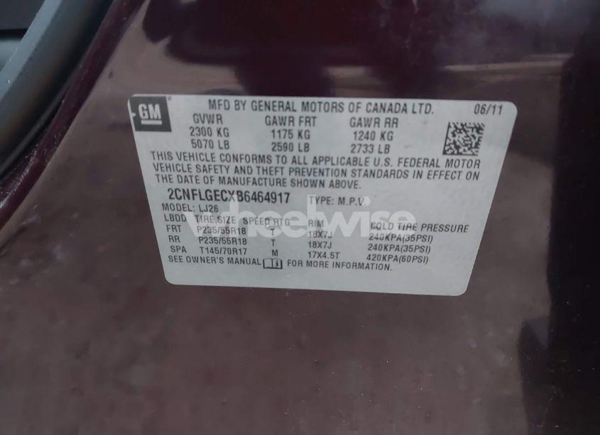 Photo 9 of 2011 Chevrolet Equinox LTZ (VIN 2CNFLGECXB6464917)