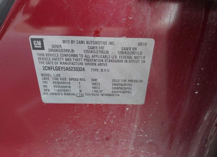 Photo 9 of 2010 Chevrolet Equinox LTZ (VIN 2CNFLGEY5A6230324)