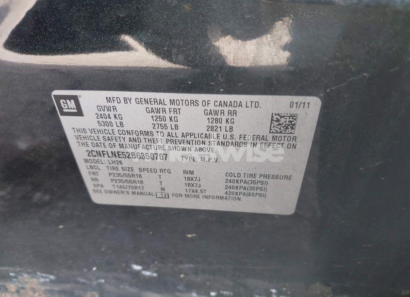 Photo 9 of 2011 Chevrolet Equinox 2LT (VIN 2CNFLNE52B6350707)
