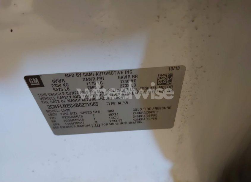 Photo 9 of 2011 Chevrolet Equinox 2LT (VIN 2CNFLNEC9B6272005)