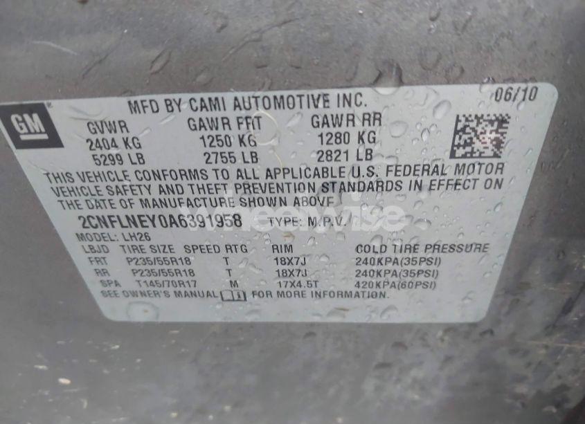 Photo 9 of 2010 Chevrolet Equinox LT (VIN 2CNFLNEY0A6391958)