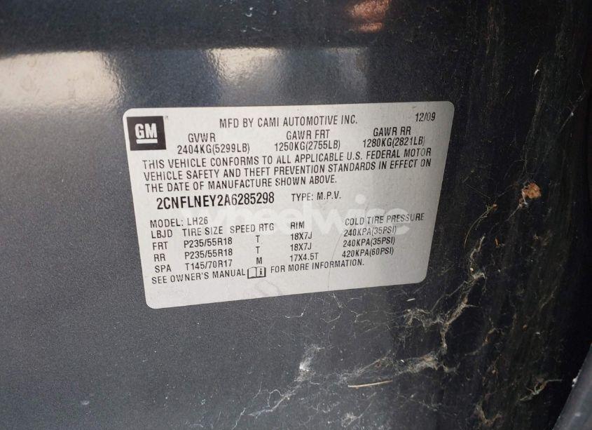 Photo 9 of 2010 Chevrolet Equinox LT (VIN 2CNFLNEY2A6285298)