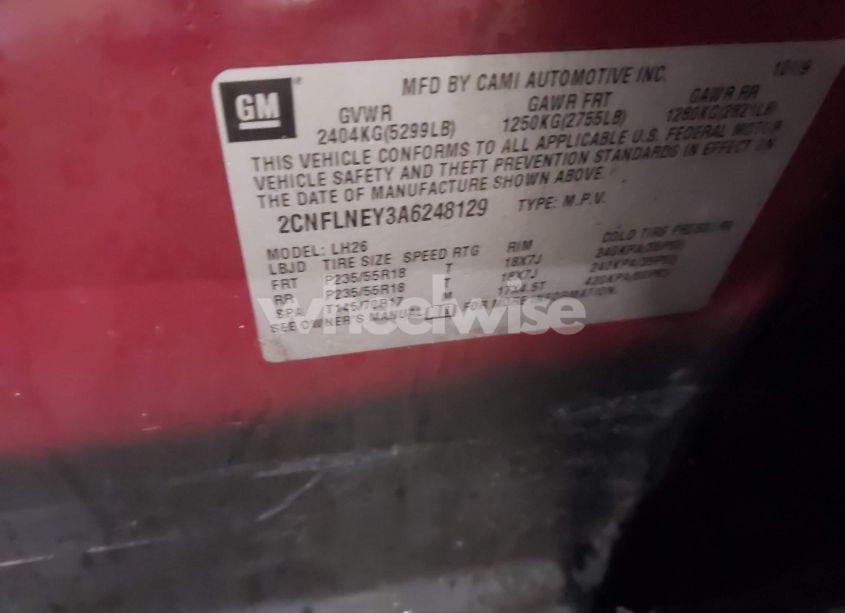 Photo 9 of 2010 Chevrolet Equinox LT (VIN 2CNFLNEY3A6248129)