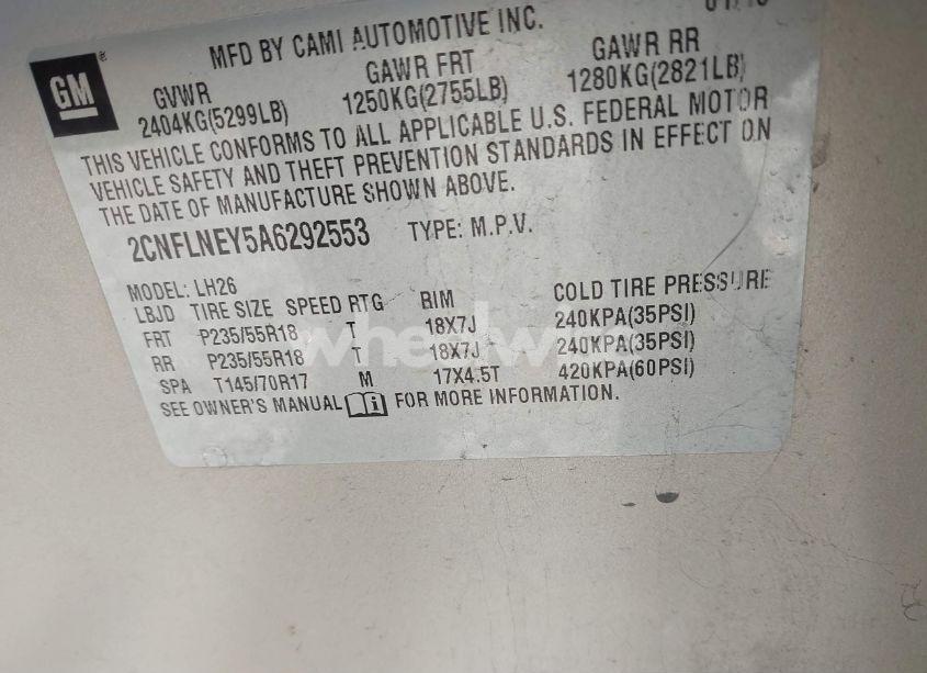 Photo 9 of 2010 Chevrolet Equinox LT (VIN 2CNFLNEY5A6292553)