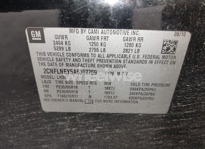 Photo 9 of 2010 Chevrolet Equinox LT (VIN 2CNFLNEY5A6397769)