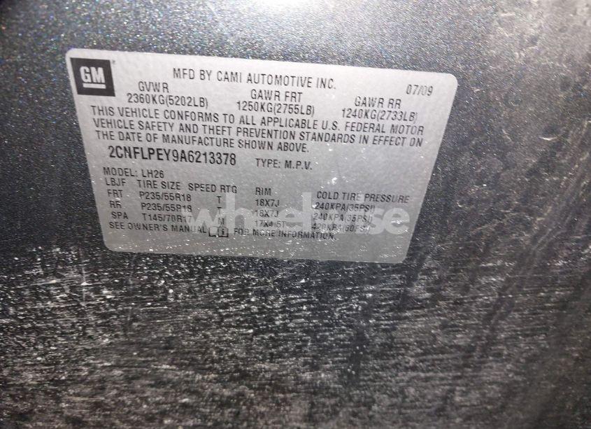 Photo 9 of 2010 Chevrolet Equinox LT (VIN 2CNFLPEY9A6213378)