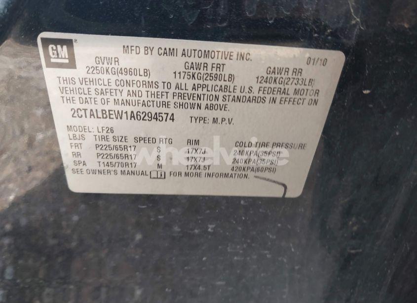 Photo 9 of 2010 Gmc Terrain SLE (VIN 2CTALBEW1A6294574)