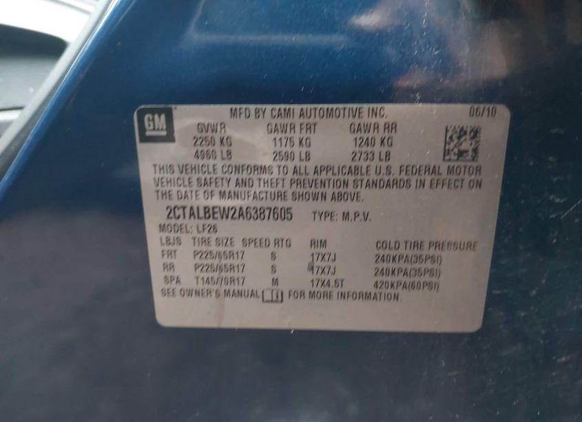 Photo 9 of 2010 Gmc Terrain SLE-1 (VIN 2CTALBEW2A6387605)