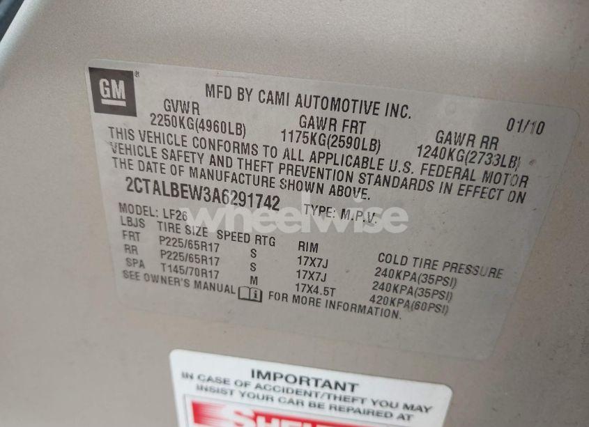 Photo 9 of 2010 Gmc Terrain SLE-1 (VIN 2CTALBEW3A6291742)