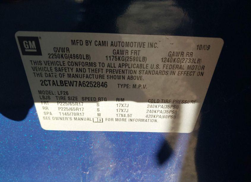 Photo 9 of 2010 Gmc Terrain SLE-1 (VIN 2CTALBEW7A6252846)