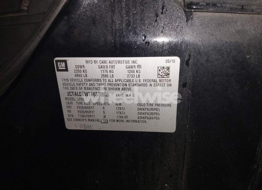 Photo 9 of 2010 Gmc Terrain SLE-1 (VIN 2CTALBEW7A6370900)