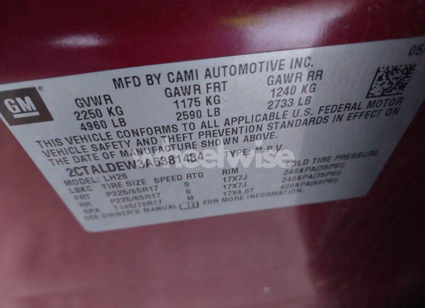 Photo 9 of 2010 Gmc Terrain SLE-2 (VIN 2CTALDEW3A6381484)
