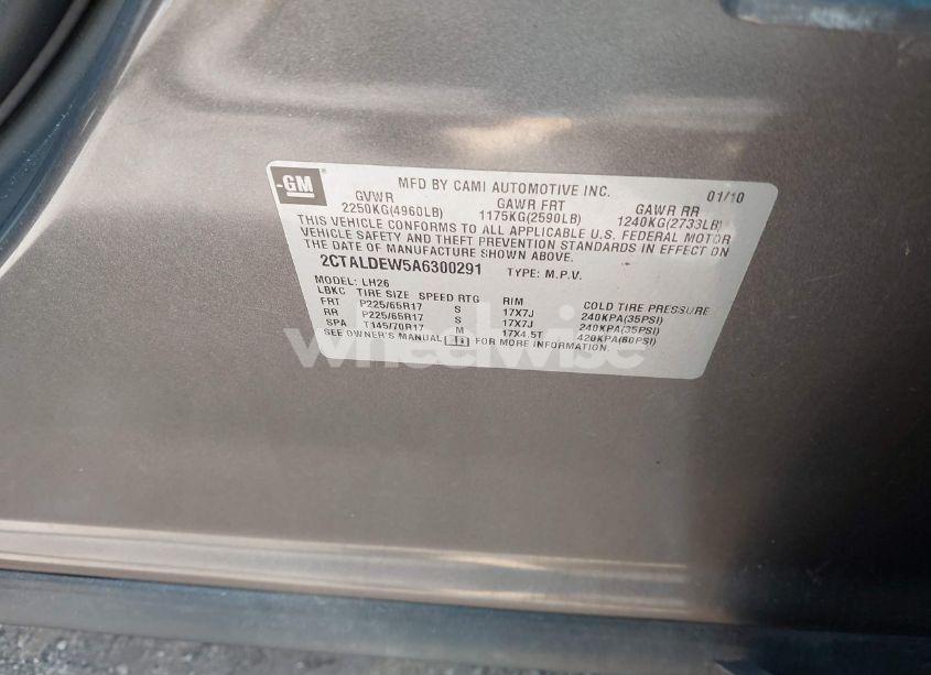 Photo 9 of 2010 Gmc Terrain SLE-2 (VIN 2CTALDEW5A6300291)