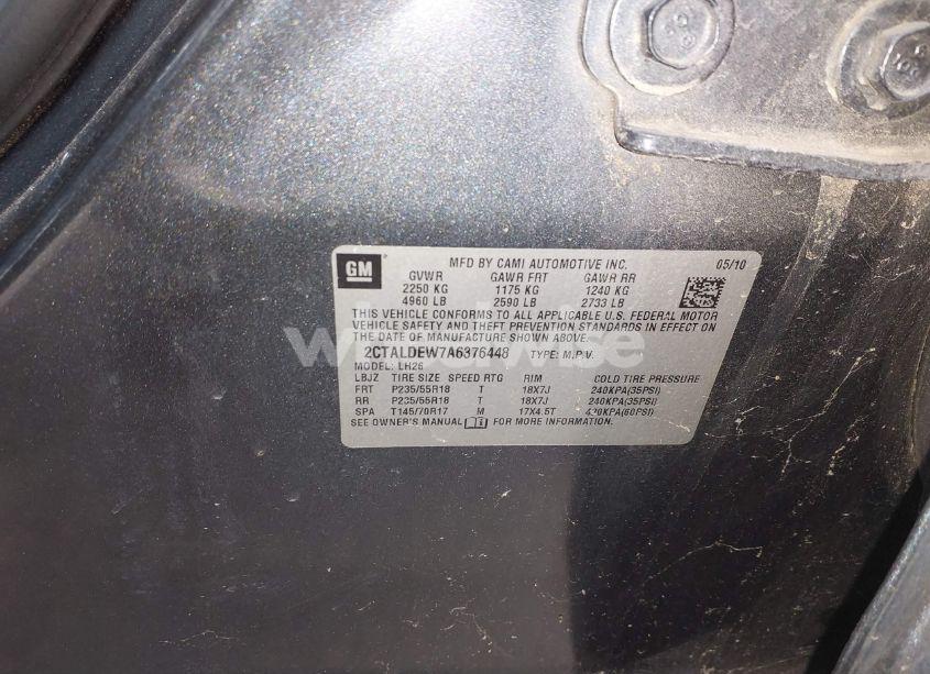 Photo 9 of 2010 Gmc Terrain SLE-2 (VIN 2CTALDEW7A6376448)