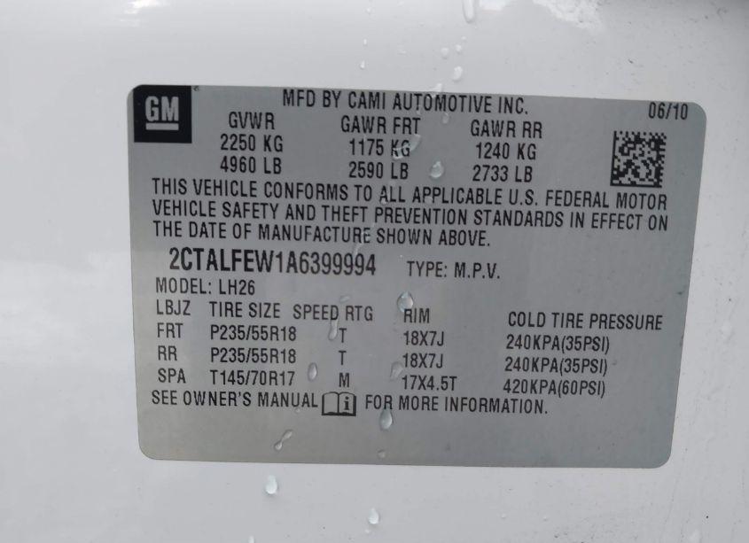 Photo 9 of 2010 Gmc Terrain SLT-1 (VIN 2CTALFEW1A6399994)
