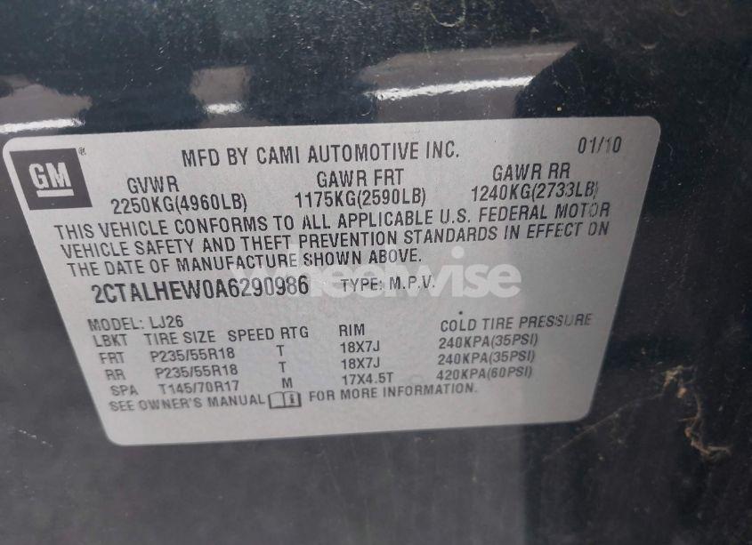 Photo 9 of 2010 Gmc Terrain SLT-2 (VIN 2CTALHEW0A6290986)