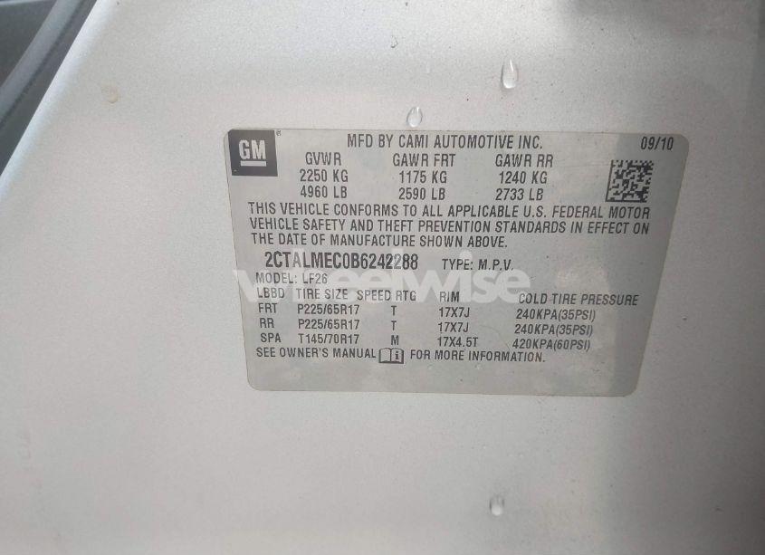 Photo 9 of 2011 Gmc Terrain SLE-1 (VIN 2CTALMEC0B6242288)