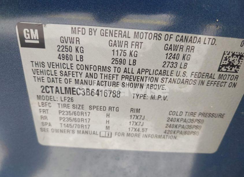 Photo 9 of 2011 Gmc Terrain SLE-1 (VIN 2CTALMEC3B6416788)