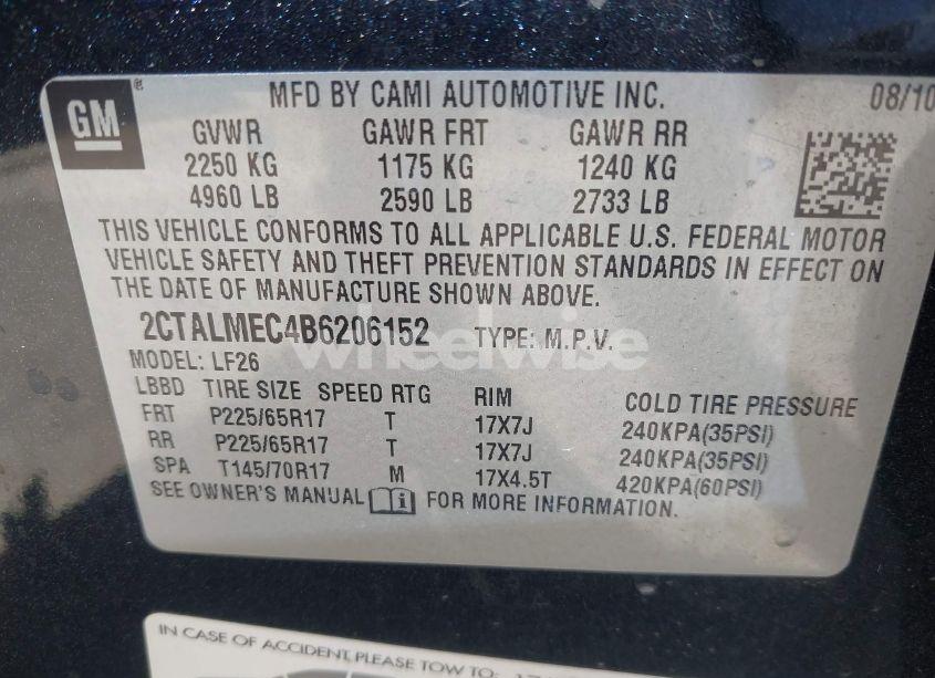 Photo 9 of 2011 Gmc Terrain SLE-1 (VIN 2CTALMEC4B6206152)