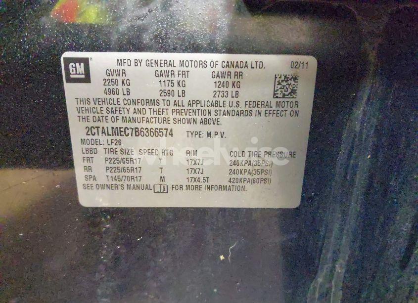 Photo 9 of 2011 Gmc Terrain SLE-1 (VIN 2CTALMEC7B6366574)