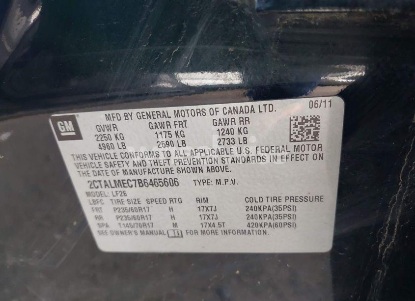 Photo 9 of 2011 Gmc Terrain SLE-1 (VIN 2CTALMEC7B6465606)