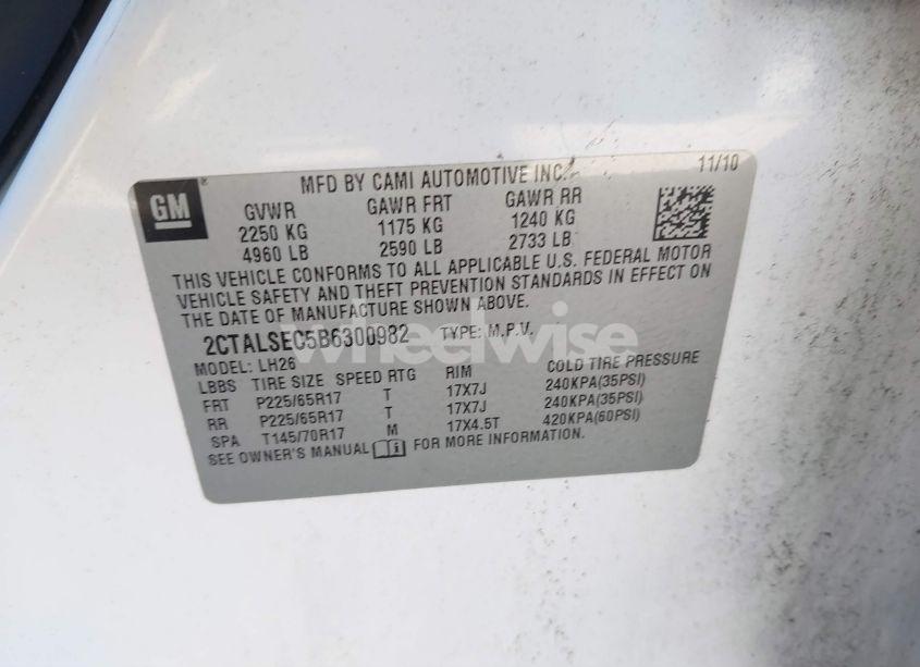 Photo 9 of 2011 Gmc Terrain SLE-2 (VIN 2CTALSEC5B6300982)