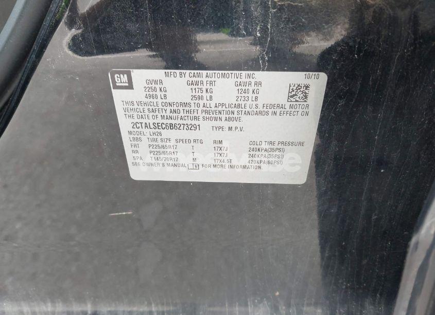 Photo 9 of 2011 Gmc Terrain SLE-2 (VIN 2CTALSEC6B6273291)