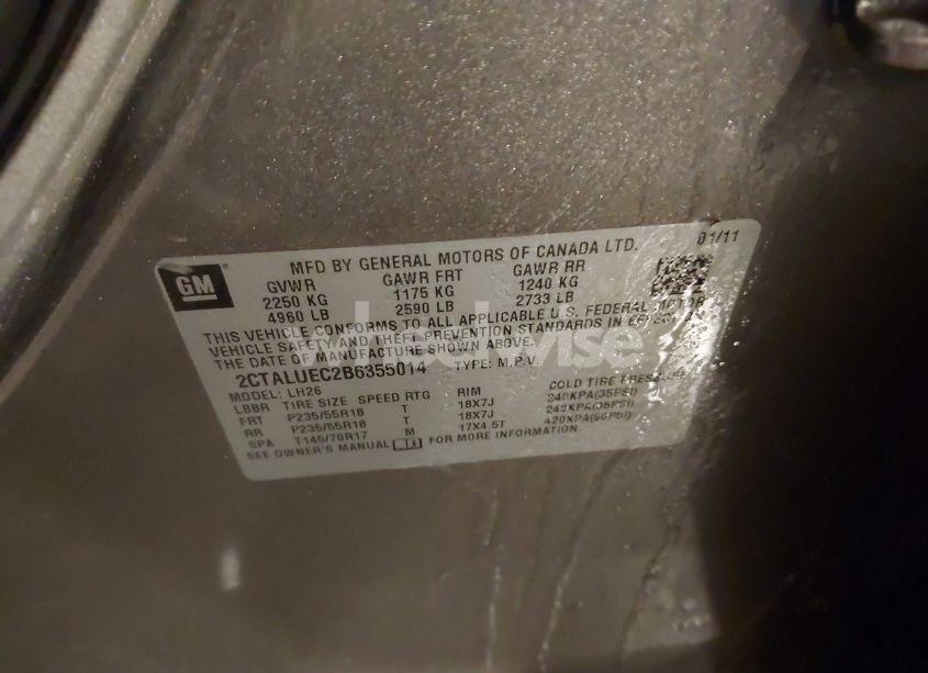 Photo 9 of 2011 Gmc Terrain SLT-1 (VIN 2CTALUEC2B6355014)