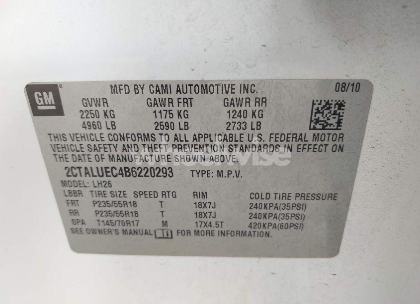 Photo 9 of 2011 Gmc Terrain SLT-1 (VIN 2CTALUEC4B6220293)