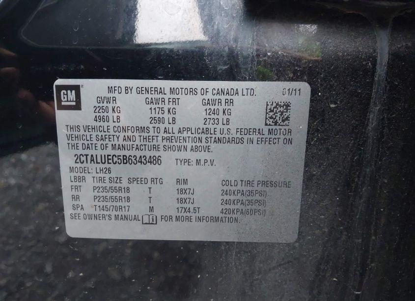 Photo 9 of 2011 Gmc Terrain SLT-1 (VIN 2CTALUEC5B6343486)