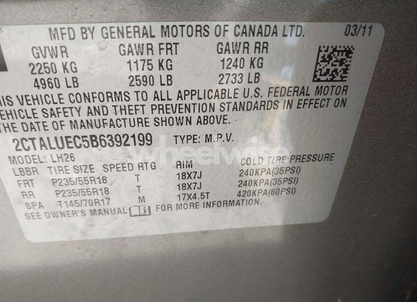 Photo 9 of 2011 Gmc Terrain SLT-1 (VIN 2CTALUEC5B6392199)