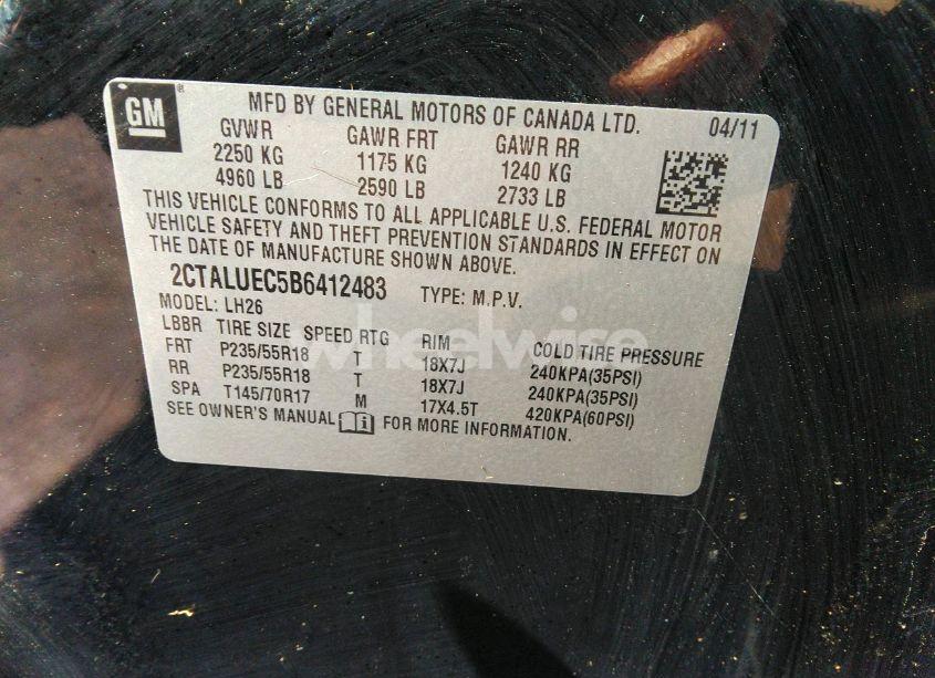 Photo 9 of 2011 Gmc Terrain SLT-1 (VIN 2CTALUEC5B6412483)