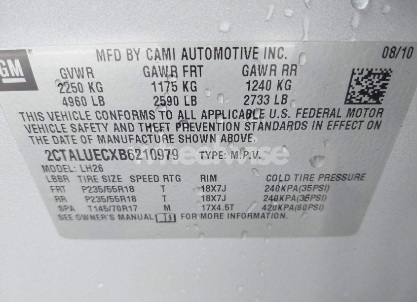 Photo 9 of 2011 Gmc Terrain SLT-1 (VIN 2CTALUECXB6210979)