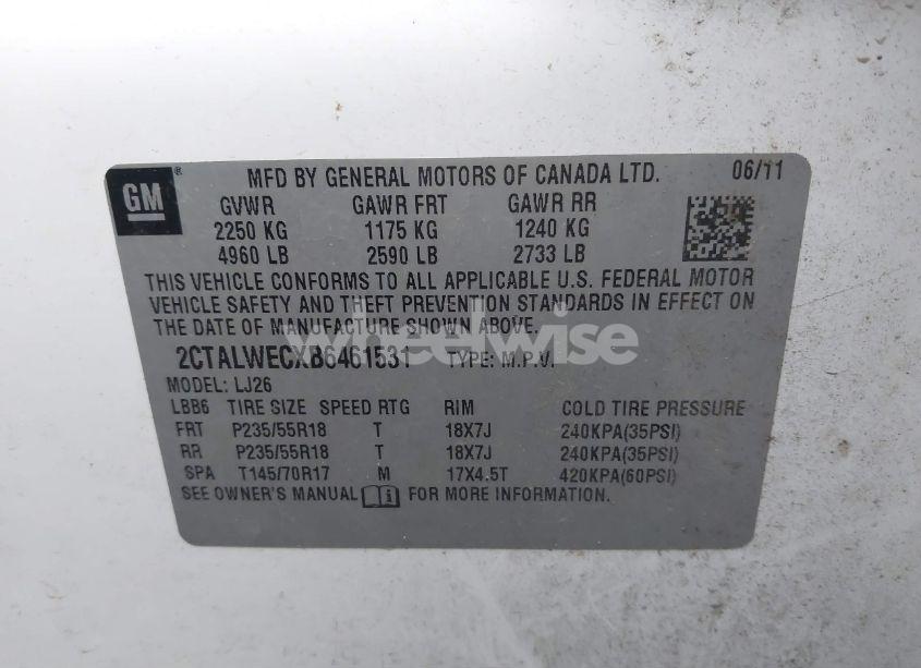 Photo 9 of 2011 Gmc Terrain SLT-2 (VIN 2CTALWECXB6461531)