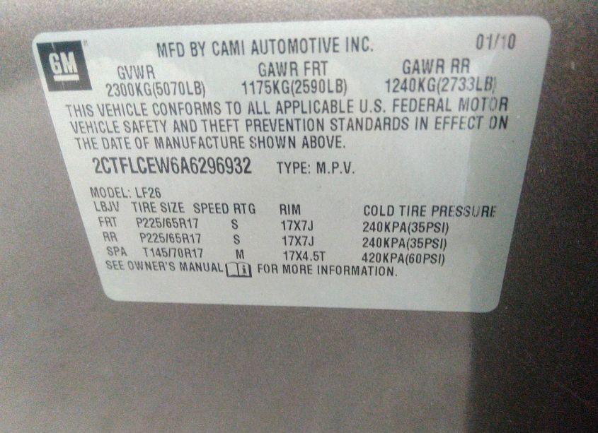 Photo 9 of 2010 Gmc Terrain SLE-1 (VIN 2CTFLCEW6A6296932)