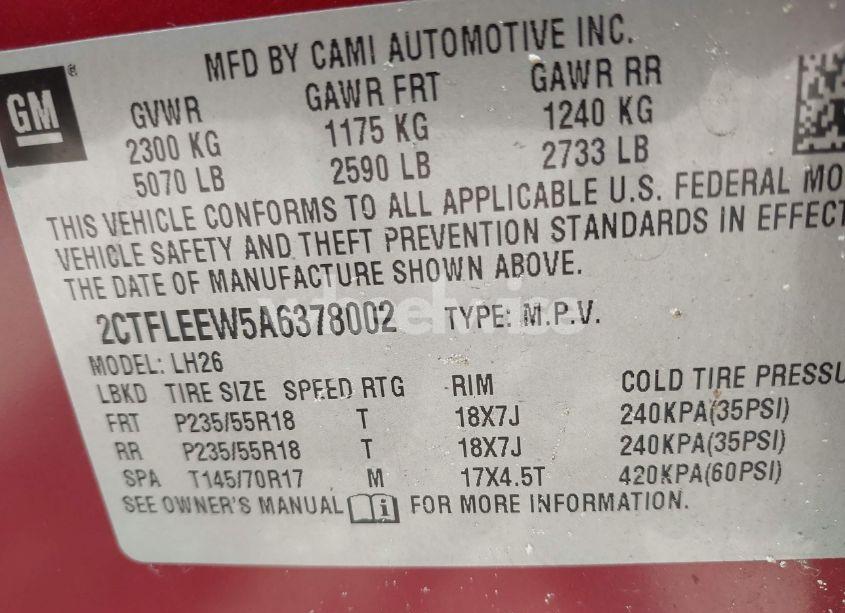 Photo 9 of 2010 Gmc Terrain SLE-2 (VIN 2CTFLEEW5A6378002)