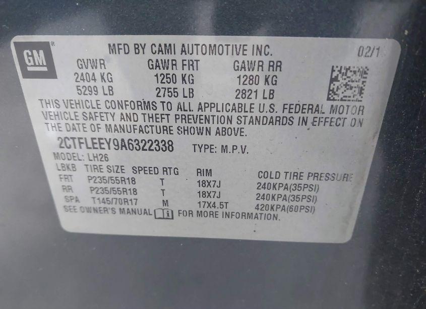 Photo 9 of 2010 Gmc Terrain SLE-2 (VIN 2CTFLEEY9A6322338)