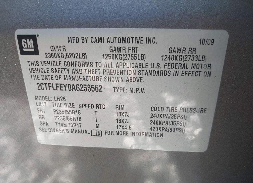 Photo 9 of 2010 Gmc Terrain SLT-1 (VIN 2CTFLFEY0A6253562)