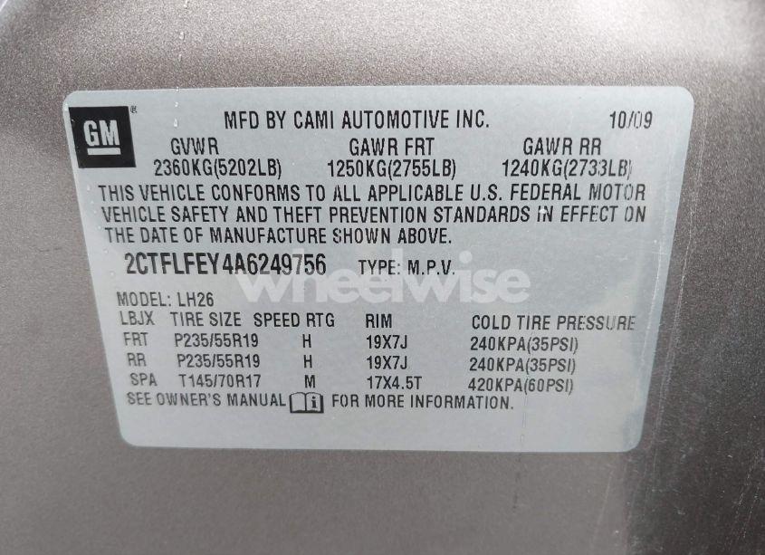 Photo 9 of 2010 Gmc Terrain SLT-1 (VIN 2CTFLFEY4A6249756)