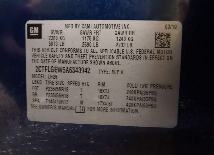 Photo 9 of 2010 Gmc Terrain SLT-1 (VIN 2CTFLGEW5A6343942)