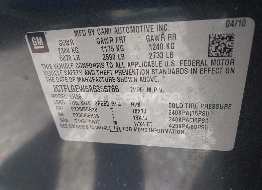 Photo 9 of 2010 Gmc Terrain SLT-1 (VIN 2CTFLGEW5A6355766)