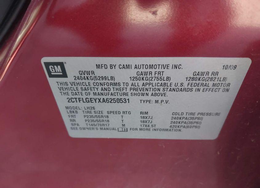 Photo 9 of 2010 Gmc Terrain SLT-1 (VIN 2CTFLGEYXA6250531)