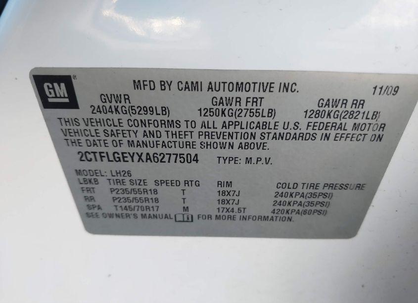 Photo 9 of 2010 Gmc Terrain SLT-1 (VIN 2CTFLGEYXA6277504)