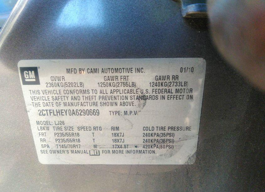 Photo 9 of 2010 Gmc Terrain SLT-2 (VIN 2CTFLHEY0A6290669)