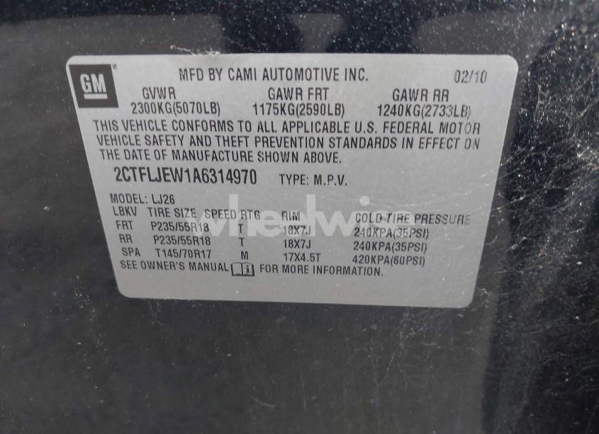 Photo 9 of 2010 Gmc Terrain SLT-2 (VIN 2CTFLJEW1A6314970)