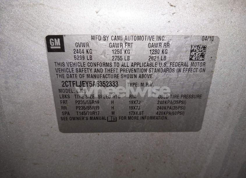 Photo 9 of 2010 Gmc Terrain SLT-2 (VIN 2CTFLJEY5A6352333)