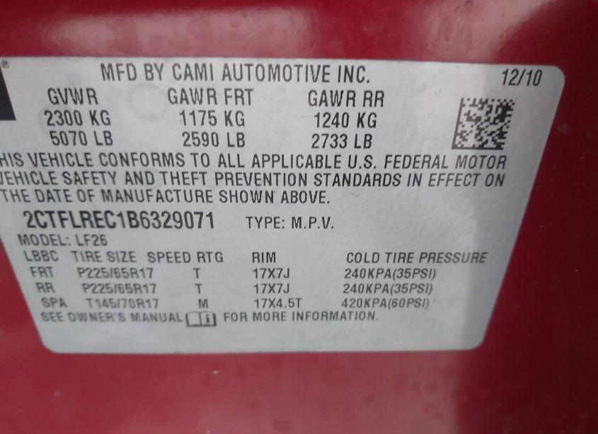 Photo 9 of 2011 Gmc Terrain SLE-1 (VIN 2CTFLREC1B6329071)